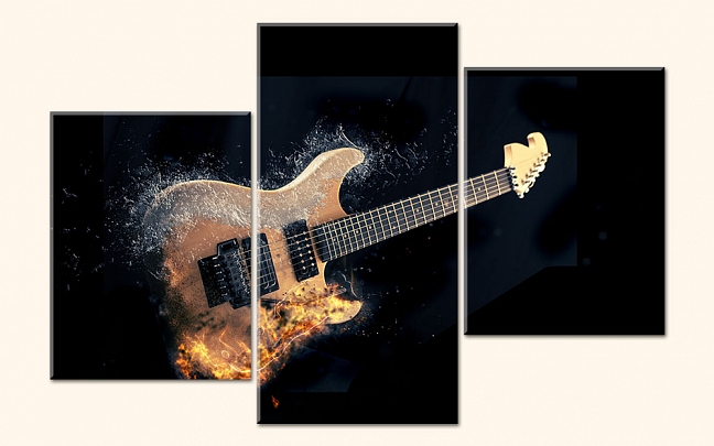 Elektrická kytara v ohni