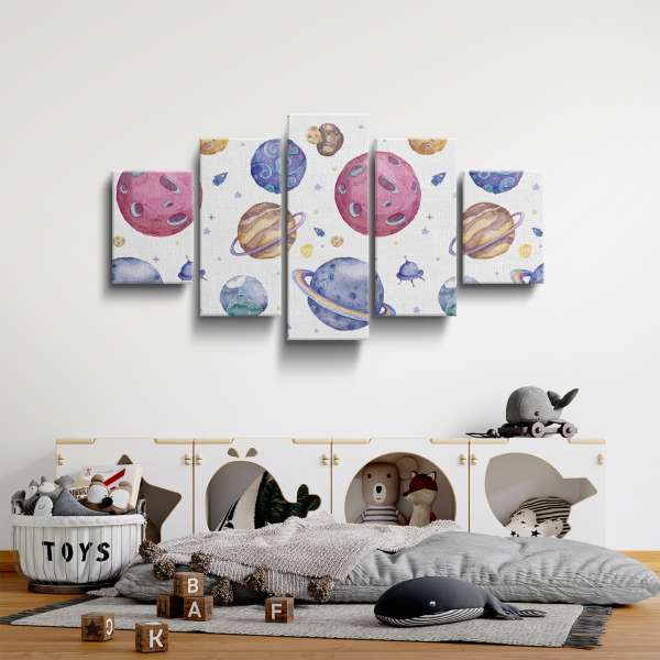 Planety sluneční soustavy - akvarel