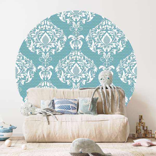 Puntíčkový tyrkysový barokní sen