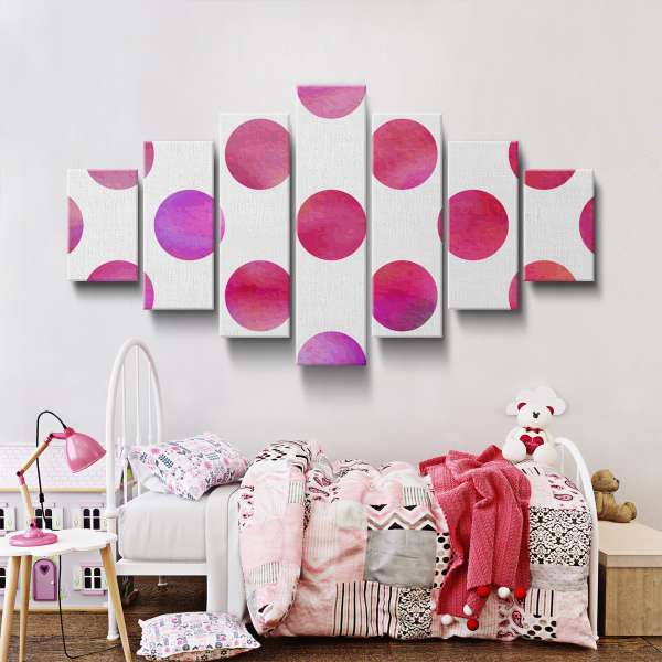 Růžové puntíky - akvarel