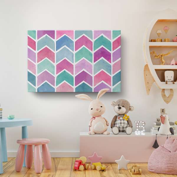 Pastelový geometrický vzor - akvarel