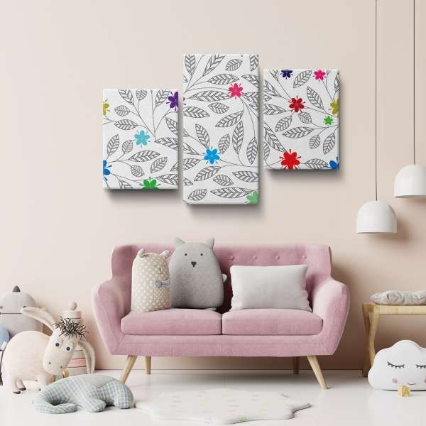 Květinový vzor s barevnými květinami