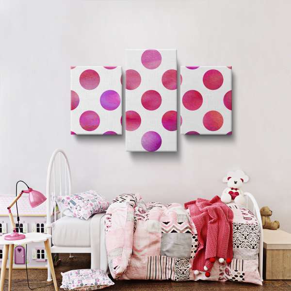 Růžové puntíky - akvarel