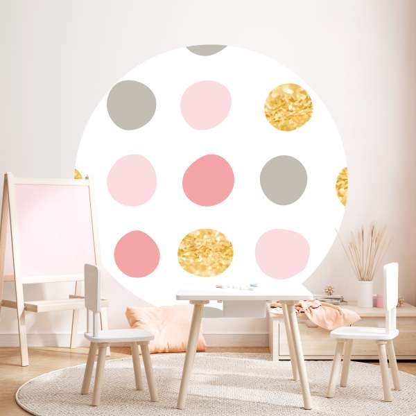 Pastelové a zlaté puntíky