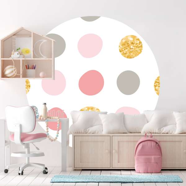 Pastelové a zlaté puntíky