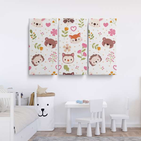 Roztomilá zvířátka a květiny - vzor