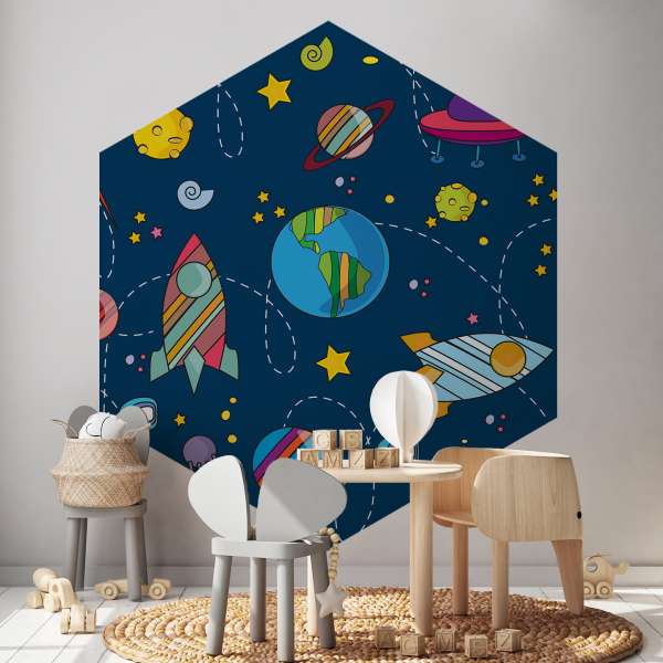 Planety a rakety ve vesmíru - vzor