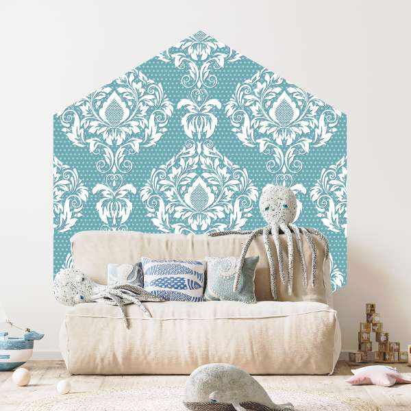 Puntíčkový tyrkysový barokní sen