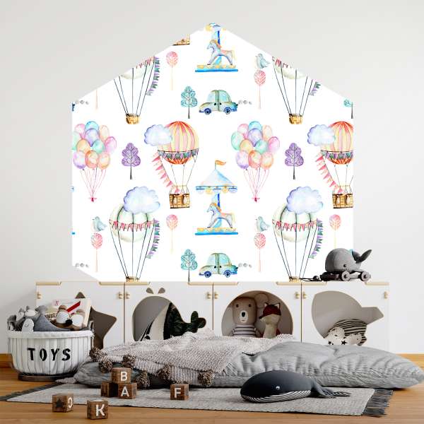 Barevné horkovzdušné balóny - akvarel