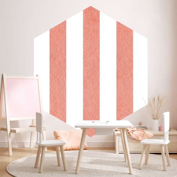 Korálovo-bílé pruhy