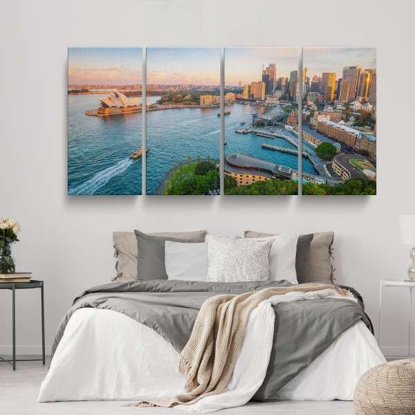 Downtown Sydney panorama v Austrálii