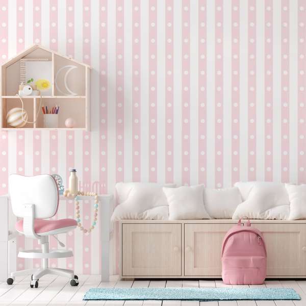 Puntíkované růžové pruhy