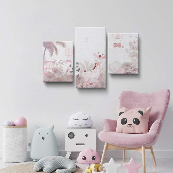 Roztomilá zvířátka v lese - pastelová ilustrace