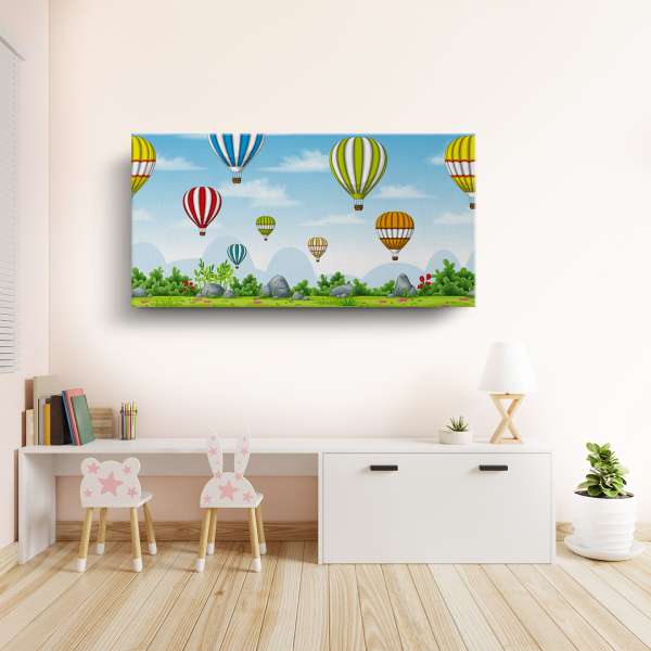 Barevné horkovzdušné balóny - ilustrace