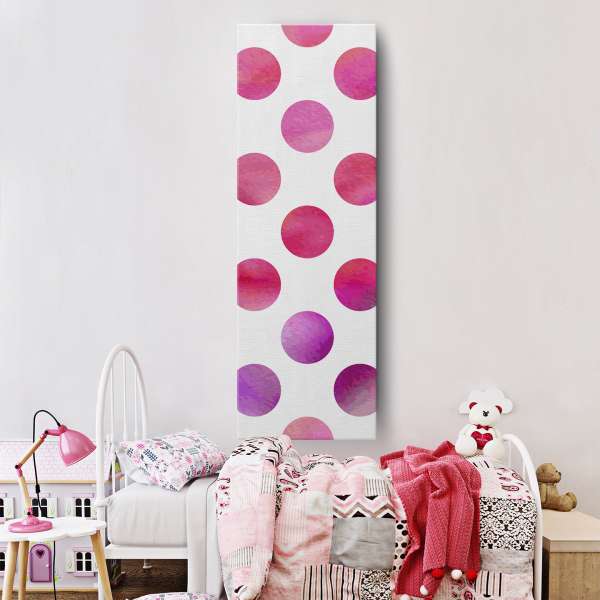 Růžové puntíky - akvarel