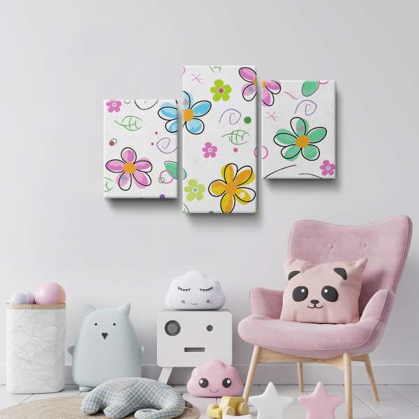 Grafické barevné květinový vzor