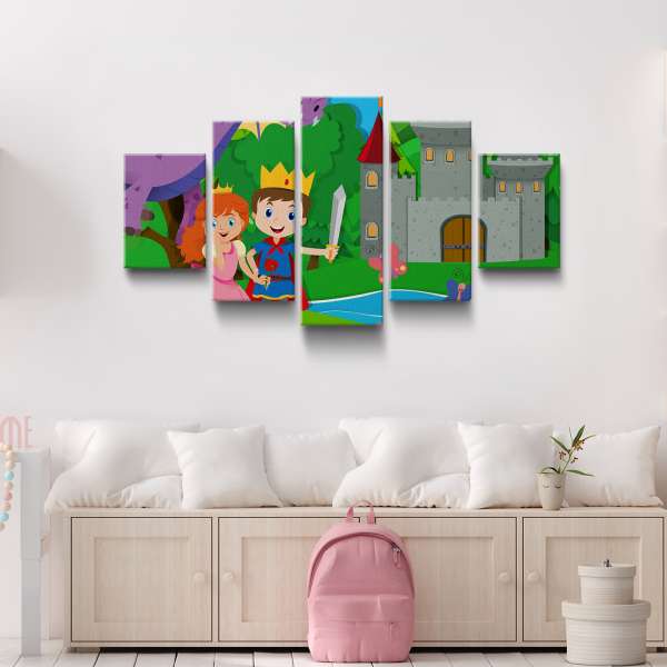 Princezna, princ a drak - ilustrace