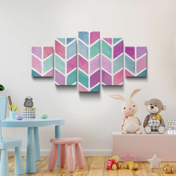 Pastelový geometrický vzor - akvarel