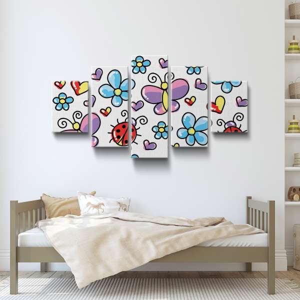 Vzor hmyzu s květinami