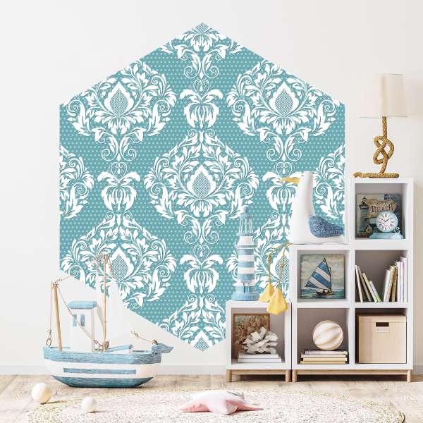 Puntíčkový tyrkysový barokní sen