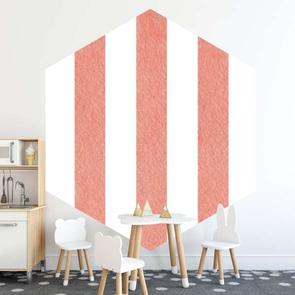 Korálovo-bílé pruhy