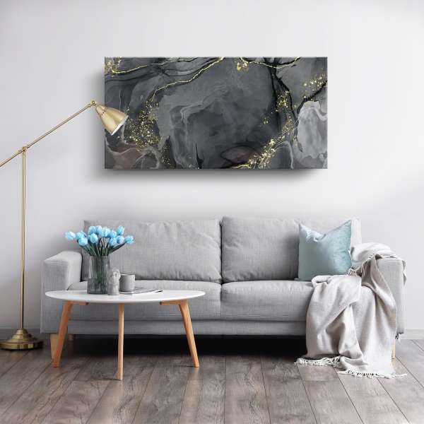 Akvarel - zlato-šedá kresba