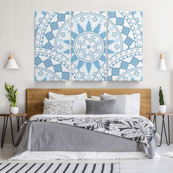 Květinová mandala - modrá