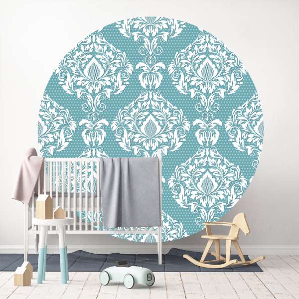 Puntíčkový tyrkysový barokní sen