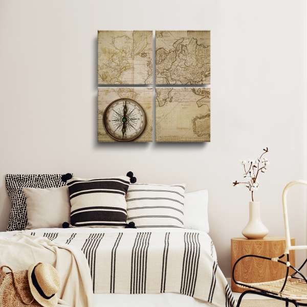 Stará mapa světa s kompasem