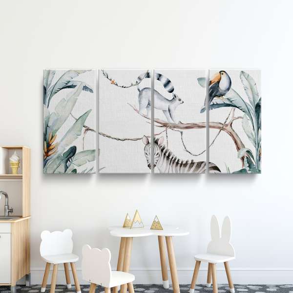 Zvířata z džungle - akvarel